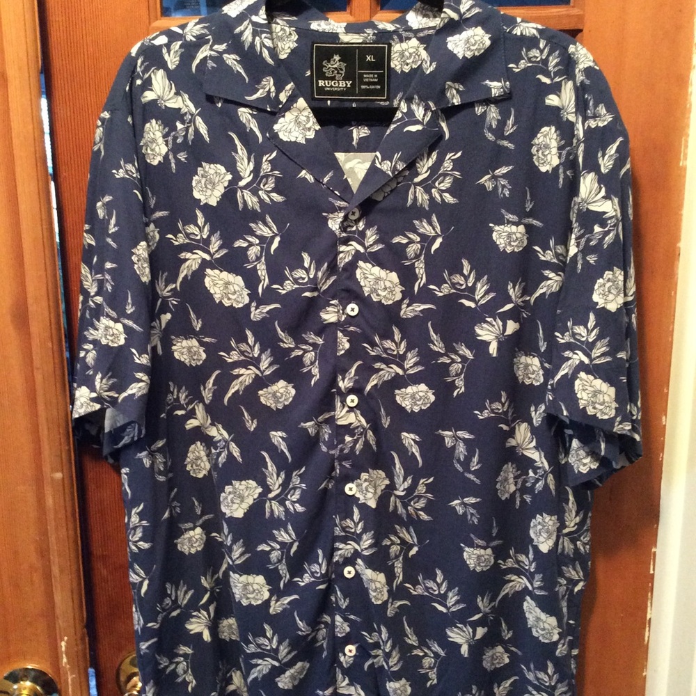 Rugby University SS Hawaiian Shirt, XL